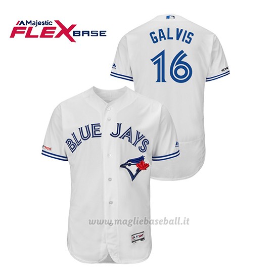 Maglia Baseball Uomo Toronto Blue Jays Freddy Galvis 150th Aniversario Patch Autentico Flex Base Bianco